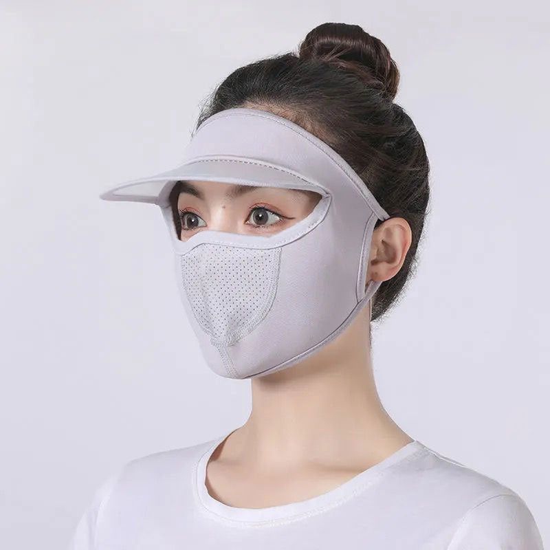Sunscreen Mask With Brim Ice Silk Thin Sunshade Mask