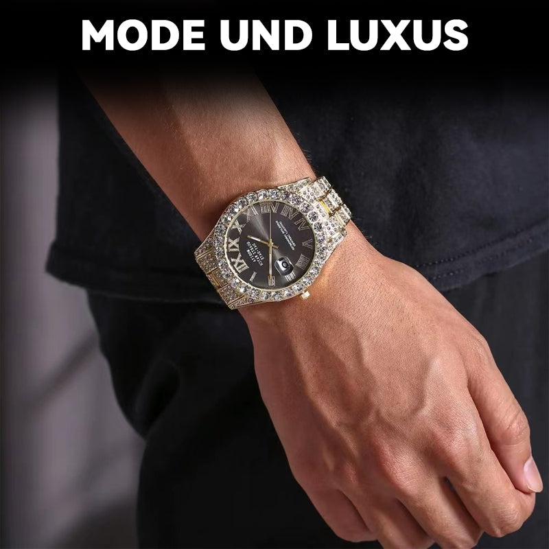 Diamant-Herrenuhr/Diamond-set Gypsophila quartz watch