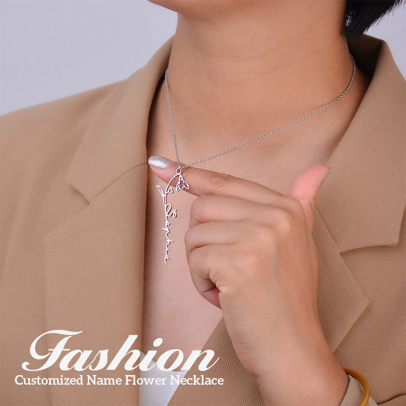 Customized Name Flower Necklace