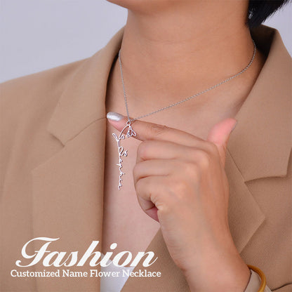 Customized Name Flower Necklace