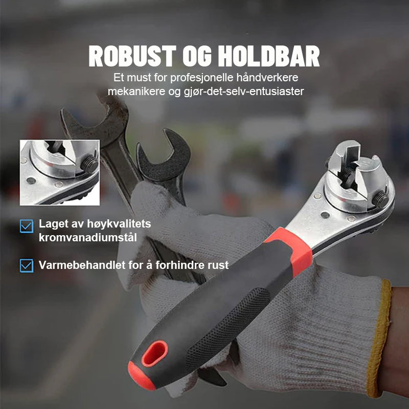 Justerbar skrallenøkkel/Adjustable ratchet wrench