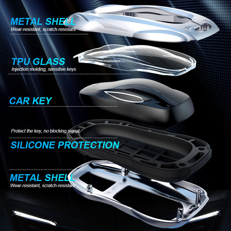 For Tesla Model 3/Y/S Car Metal Sports Car Key Case