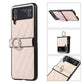 Foldable Check Ring Buckle Leather Phone Case