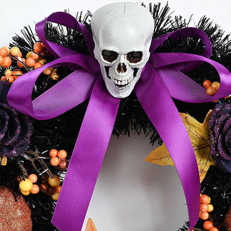Purple Bow Skull Garland