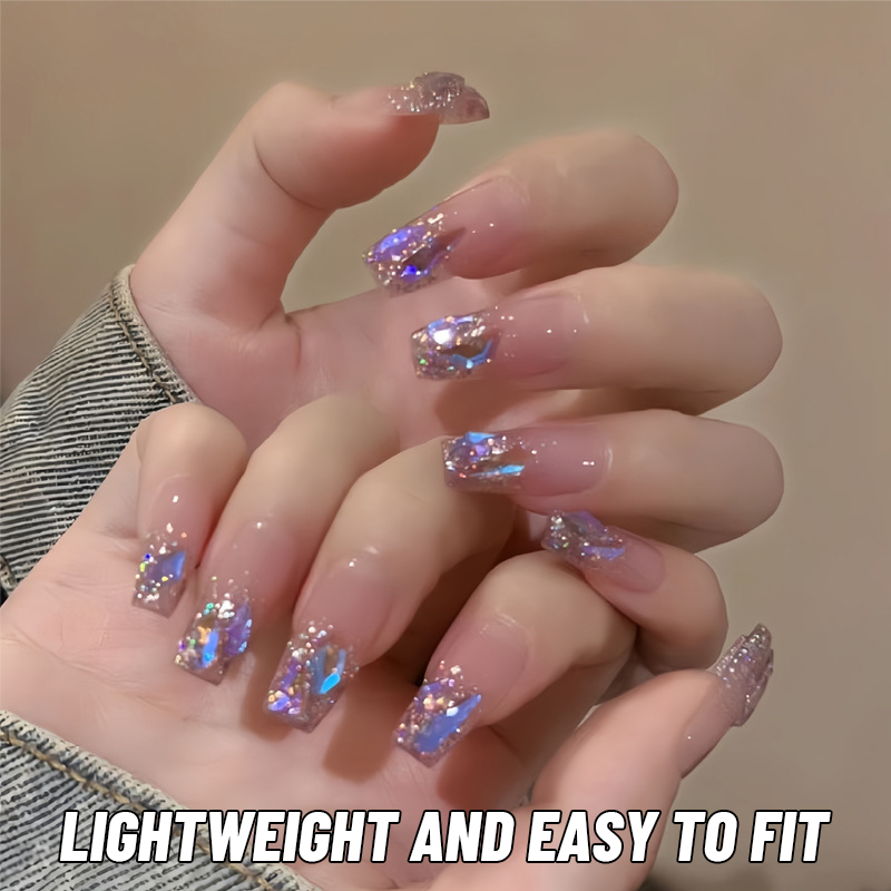 Glass Diamond Manicure Nails