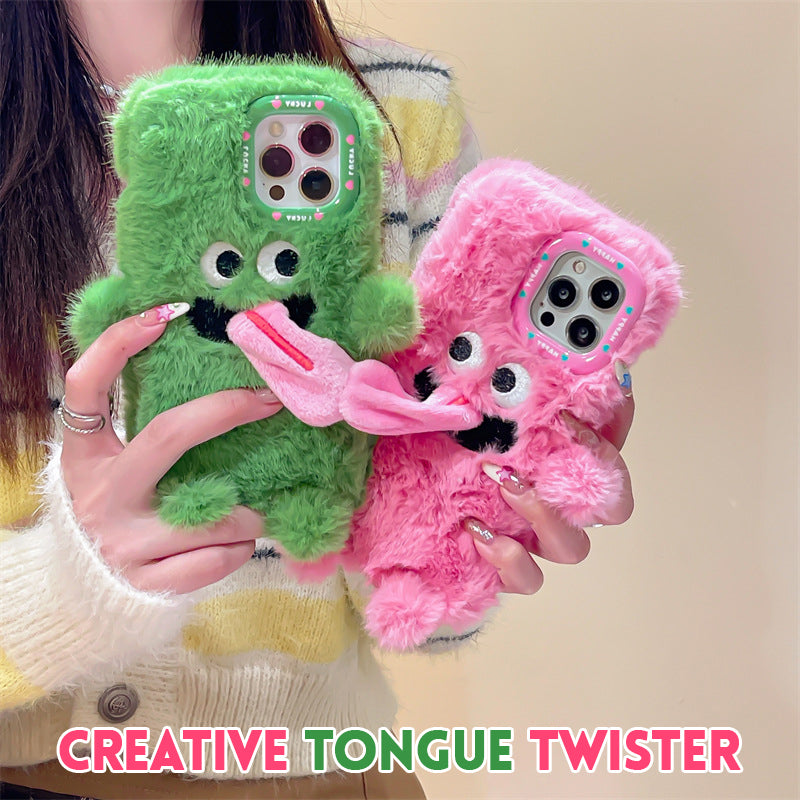Plush Funny Tongue Sticking Out Phone Case
