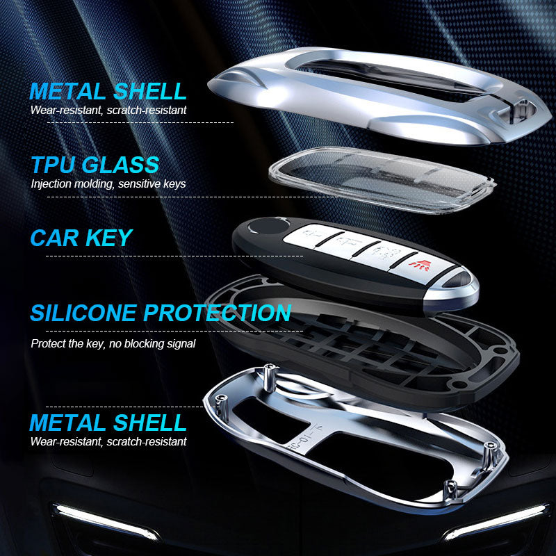 For Nissan Car Metal Sports Car Key Case