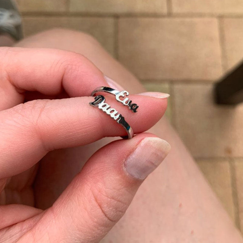 Personalized Double Name Ring