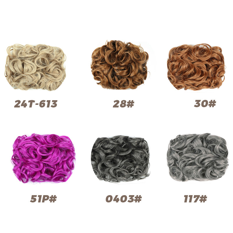 Extension De Chignon Pour Cheveux Bouclés Courts Et Désordonnés / Extension of Short and Messy Curly Hair Bun