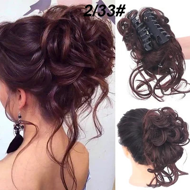 Lockiges Brötchen/Ball head wig clip