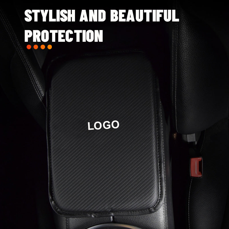 Car Carbon Fiber Armrest Box Protective Cover