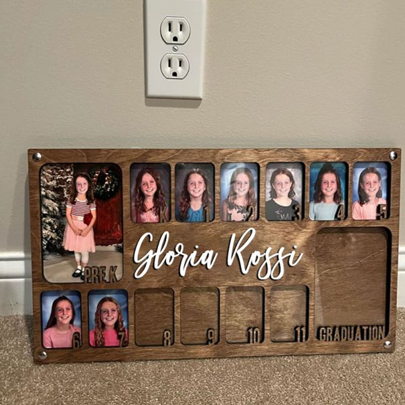 Wooden Child Growth Record Photo Frame