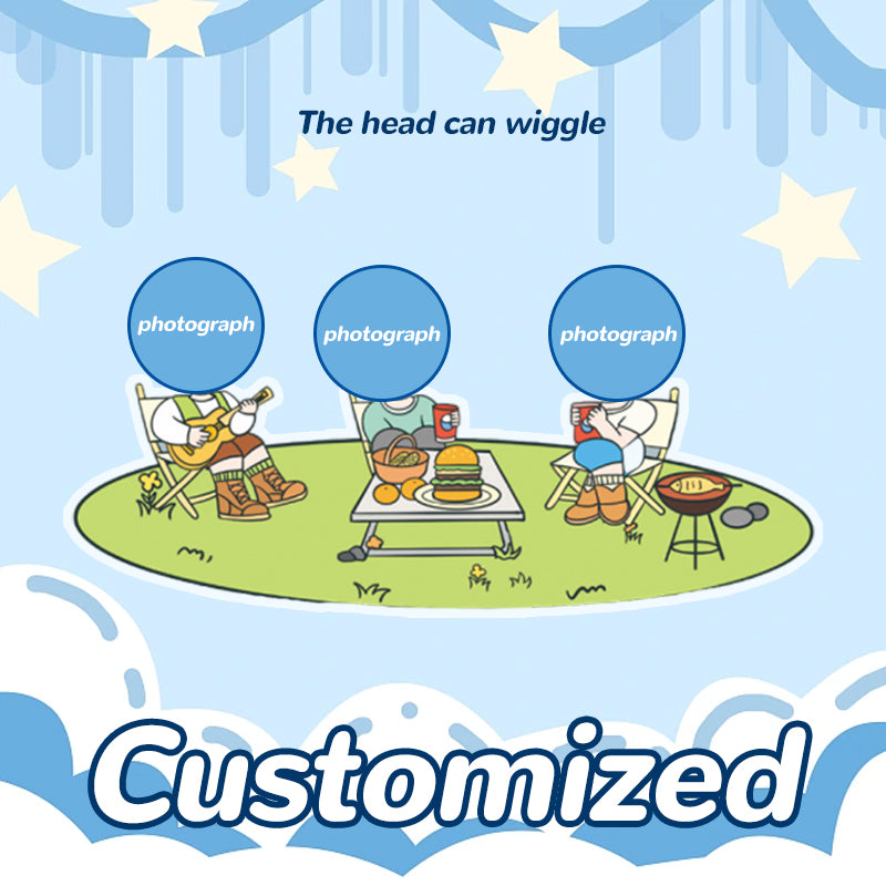 DIY Desktop Shaking Head Ornaments（Three People）