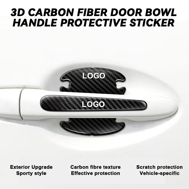 customize 3D Carbon Fiber Door Bowl Handle Protective Sticker