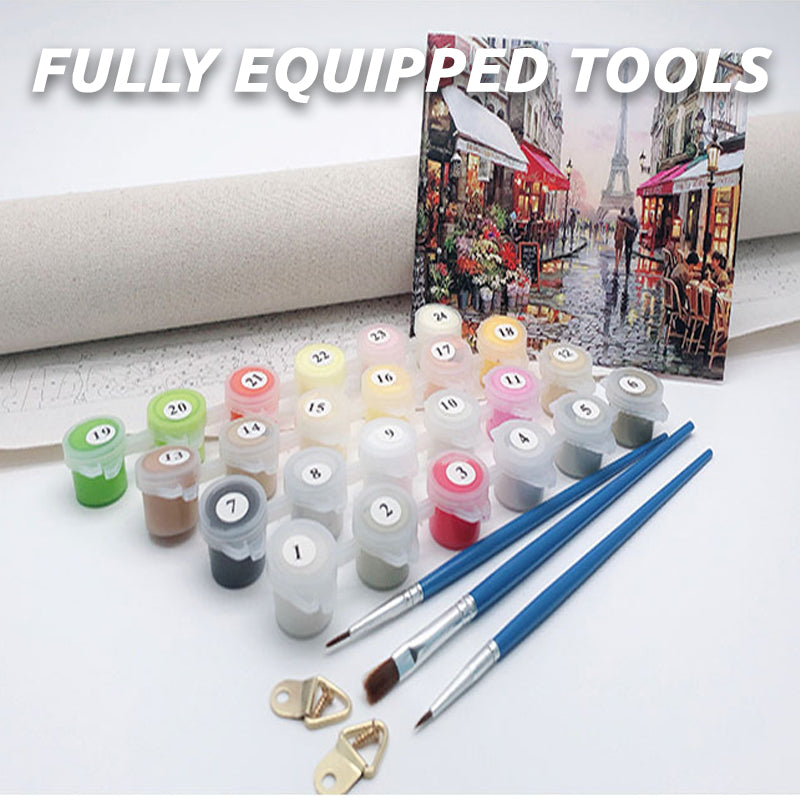 Digital Frameless Flower Oil Painting (Need To Paint By Yourself)