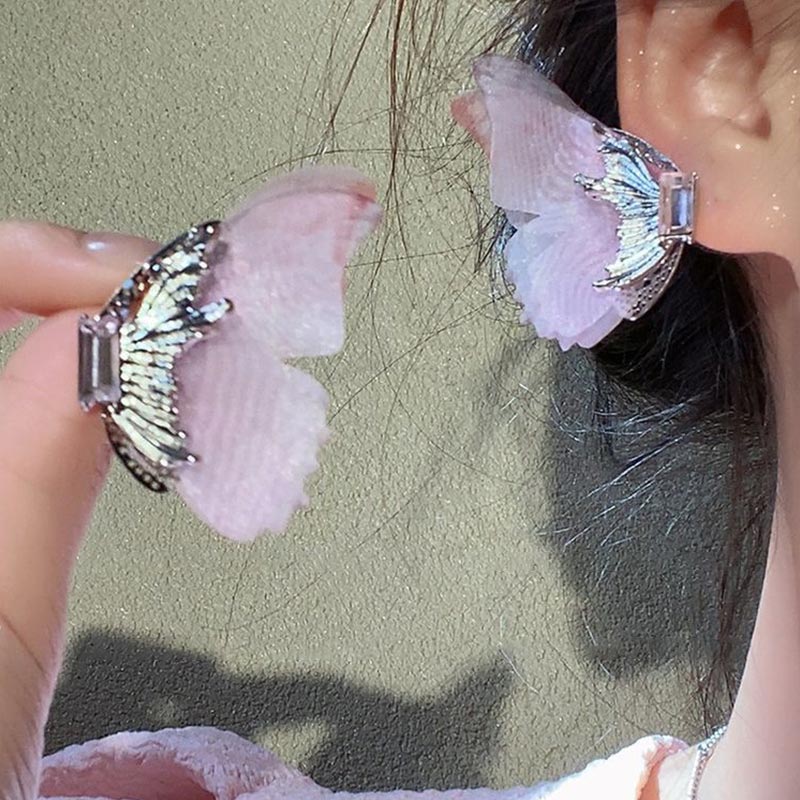 Butterfly Tassel Ear Clip Earrings