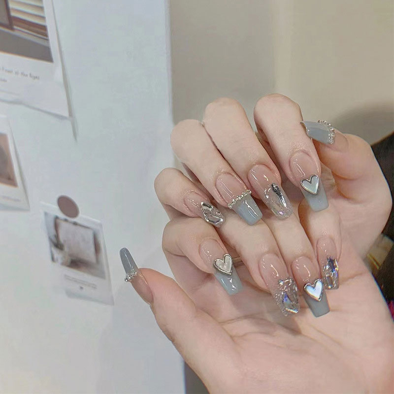Metal Heart Nail Art
