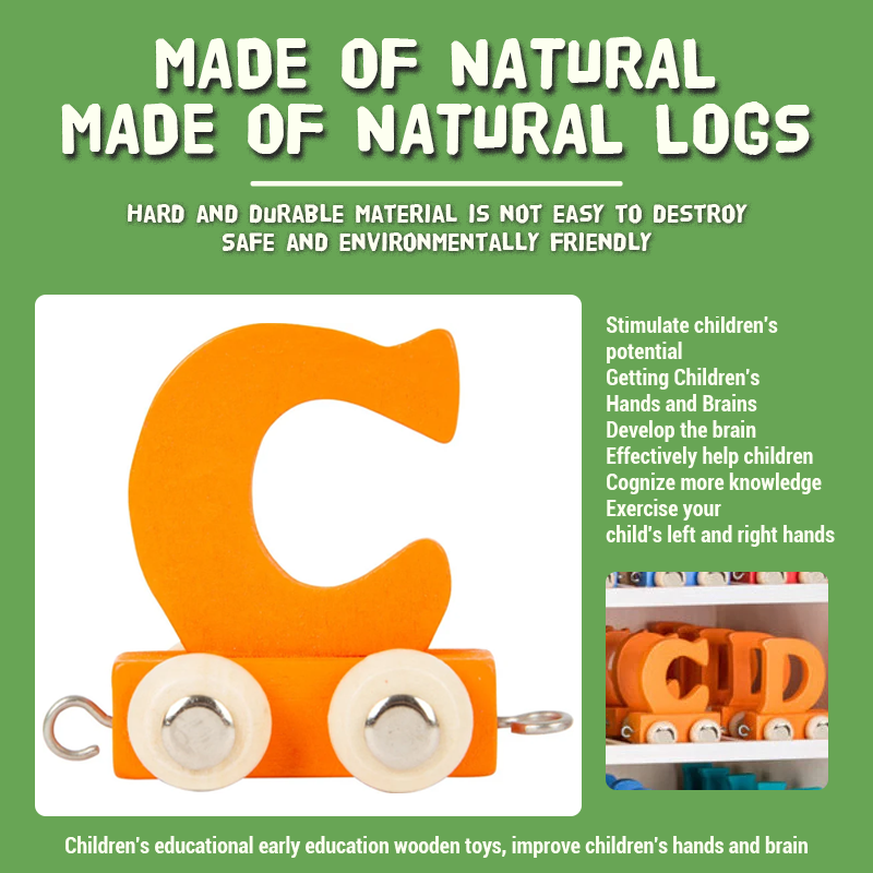 Wooden Colorful Letter Train Name Toy