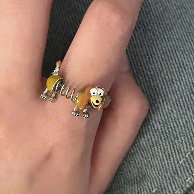 Cartoon Spring Dog Split Ring