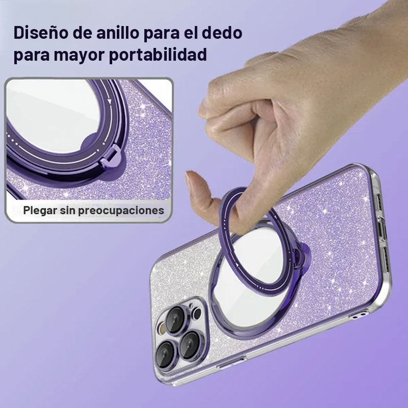 Funda Para Teléfono Móvil Con Soporte Giratorio Magnético Invisible/Invisible magnetic rotating stand mobile phone case