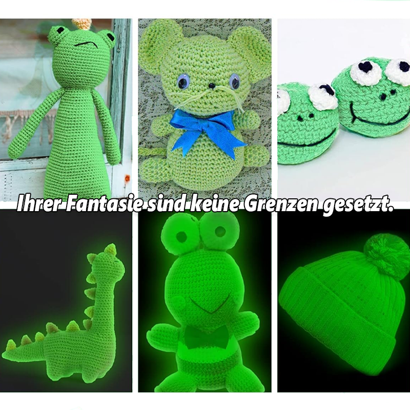 Im Dunkeln leuchtendes Garn – stricken Sie unglaublich leuchtende Aliens, Kostüme und Hüte/Luminous yarn