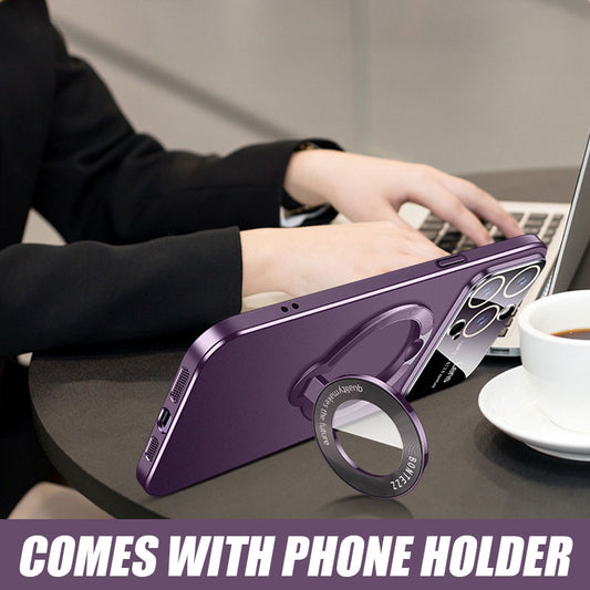 Invisible Bracket Large Window Magnetic Phone Case