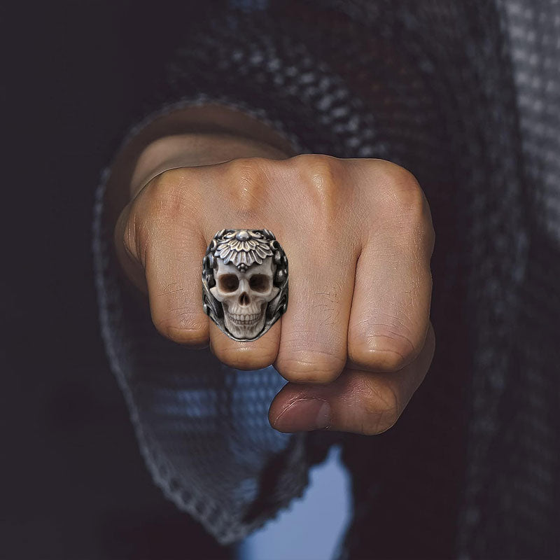 Titanium Steel Skull Skull Ring