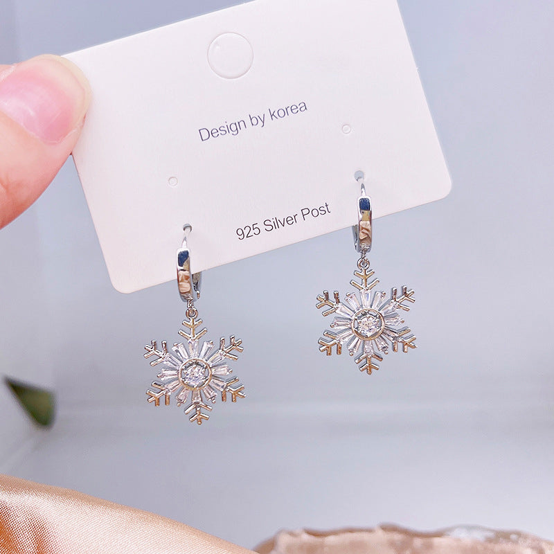 Spinning Christmas Snowflake Earrings
