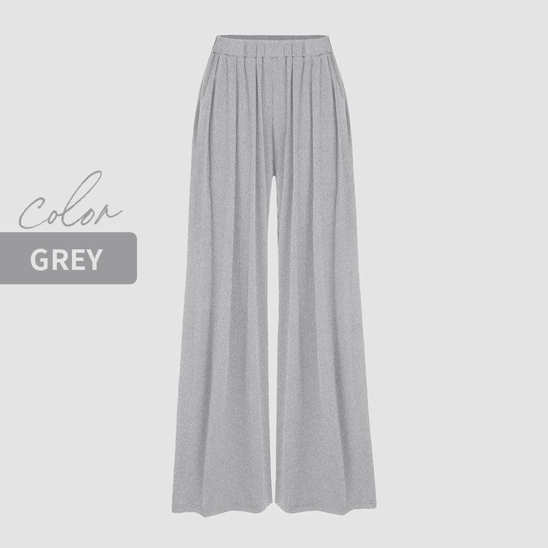 Ladies Elastic Waist Wide Leg Pants