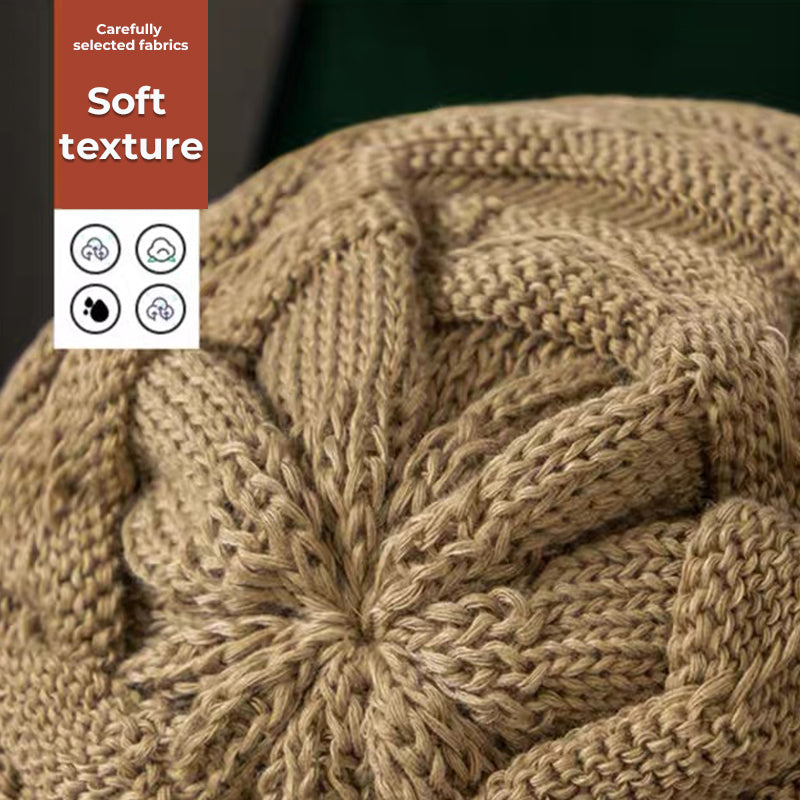 Pleated Hem Knitted Cold Hat