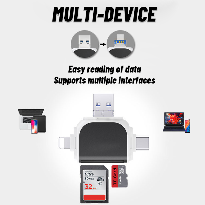 4-In-1 Multi-Function Card Reader