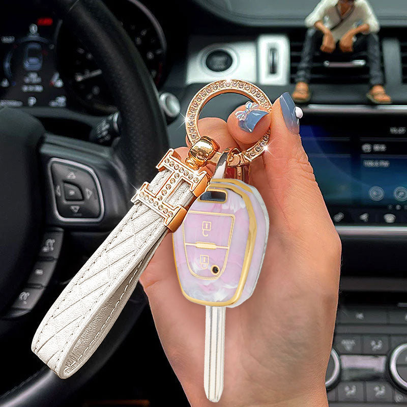 For Isuzu-Car Rhinestone Keychain Key Case
