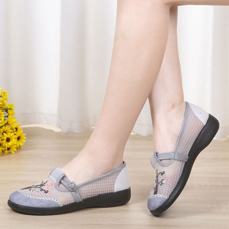 Embroidered Mesh Embroidered Shoes