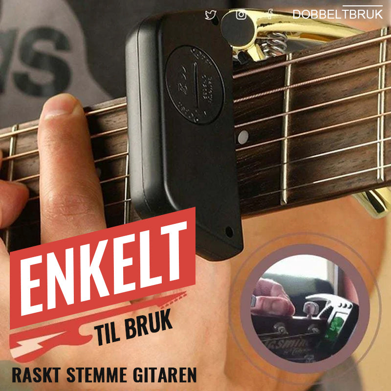 (🎁2023-Christmas Hot Sale🎁) Gitar-Capo-Tuner Med To Formål Med Lcd-Skjerm/Guitar capo tuner with LCD display