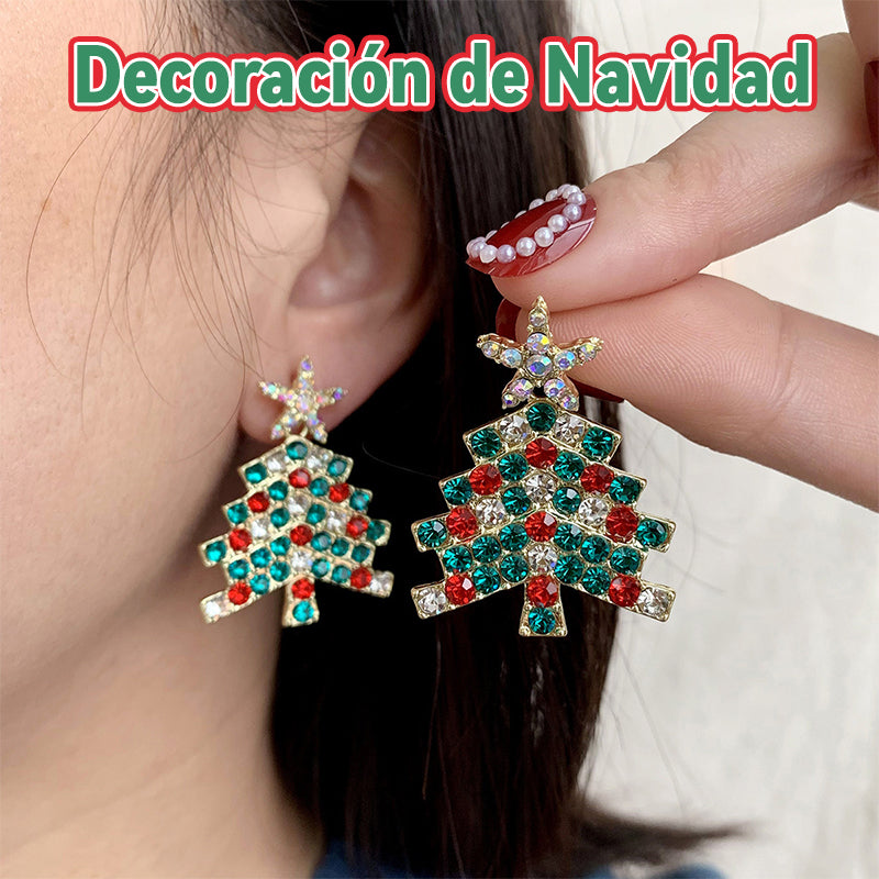 Pendientes creativos de árbol de Navidad./Christmas tree earrings