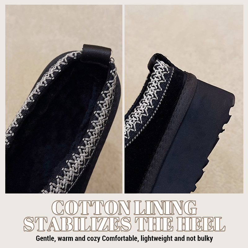 Faux Fur Lining Platform Slippers