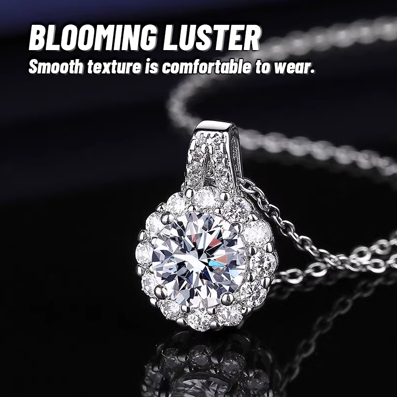 Moissanite Sunflower Pendan