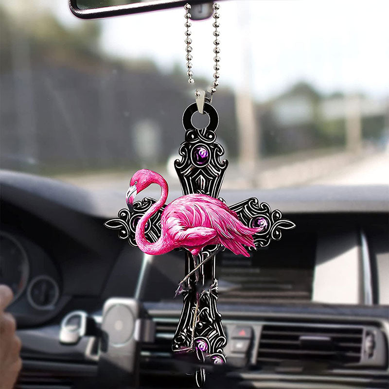 Cross Wing Rose Butterfly Car Pendant