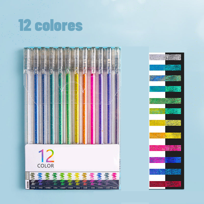 Bolígrafo De Gel Para Estudiantes Con Purpurina./fluorescent gel pen