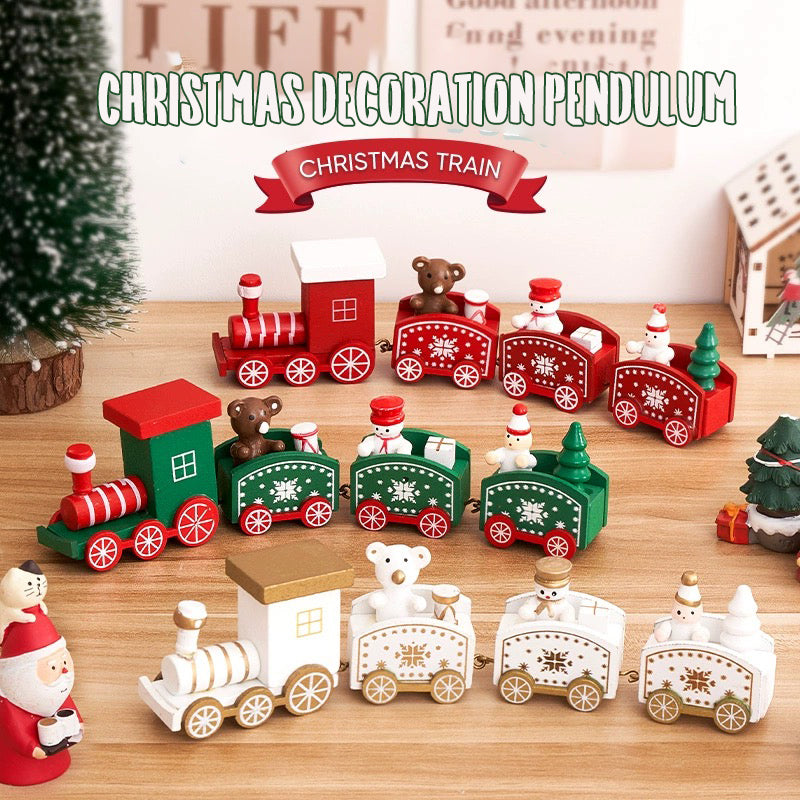 Wooden Train Christmas Decoration Toy