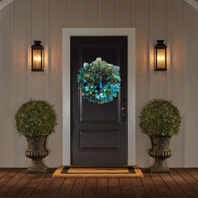 Gorgeous Peacock Blossom Wreath