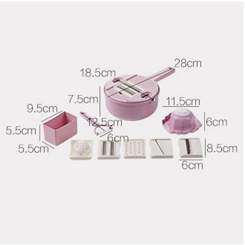 12-in-1 multifunktionaler Lebensmittelzerkleinerer/12-Piece Kitchen Vegetable Cutter Set