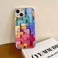 Colored Building Blocks Glass Phone Case