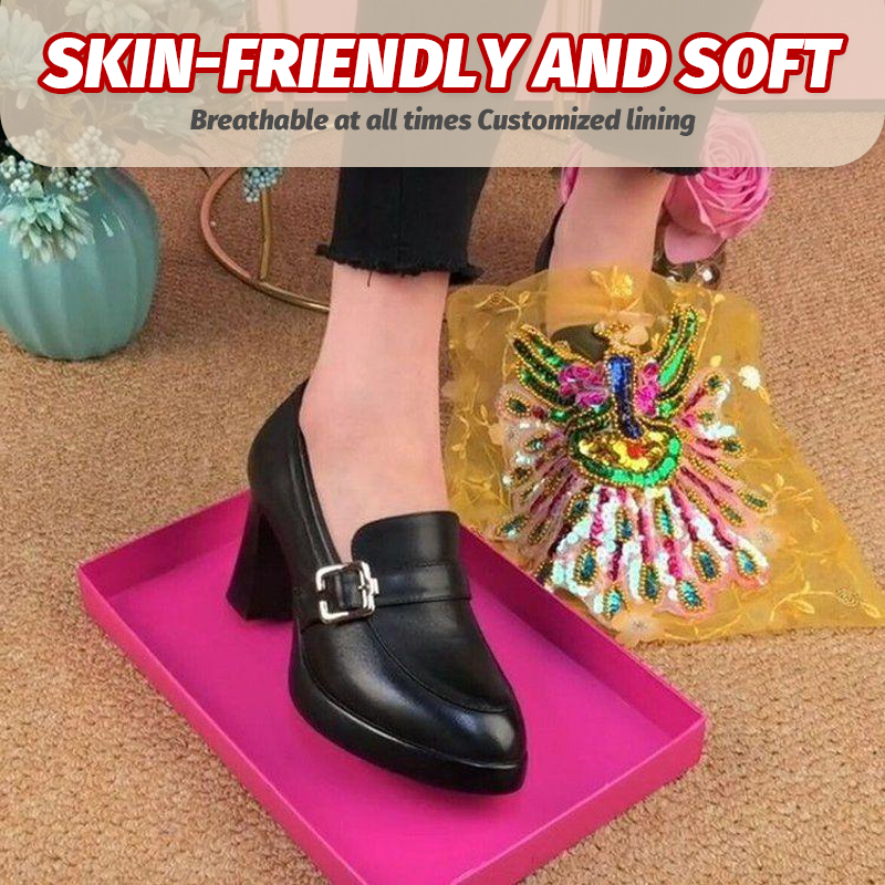 Waterproof Leather High Heels