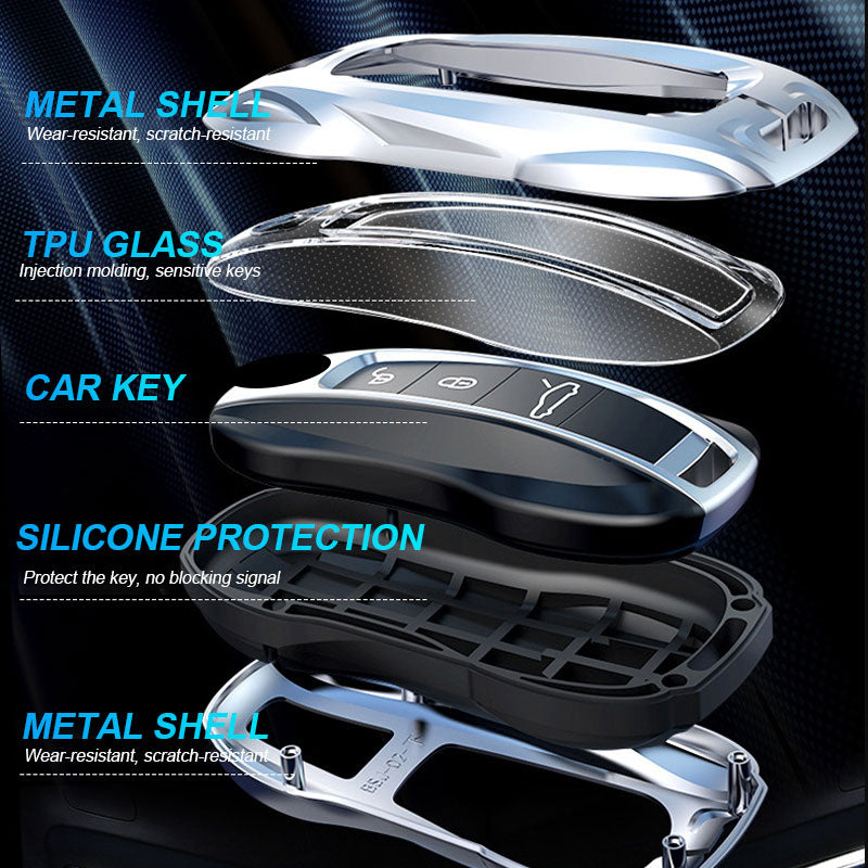 For Porsche Car Metal Sports Car Key Case