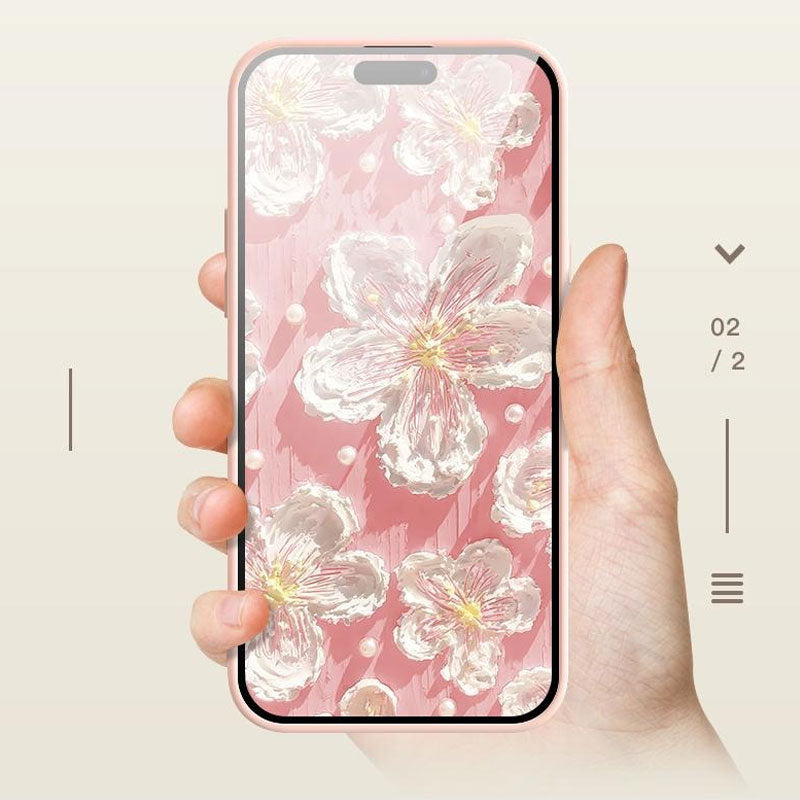 Liquid Glass Oil Painting Flower Mobile Phone Case