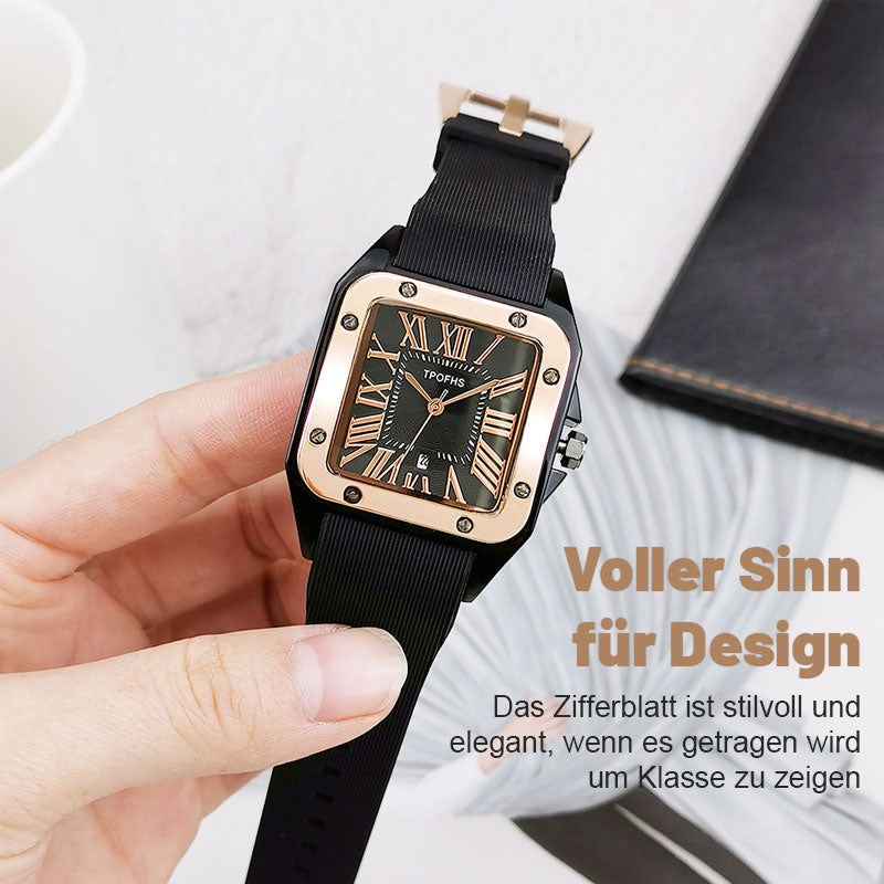 Römisches Quadrat Vintage Quarzuhr / Roman Square Vintage Quartz Watch