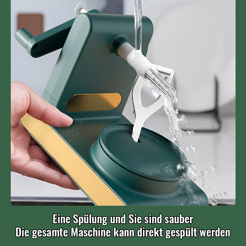 Handgekurbeltes Apfelschälgerät/Hand crank peeler