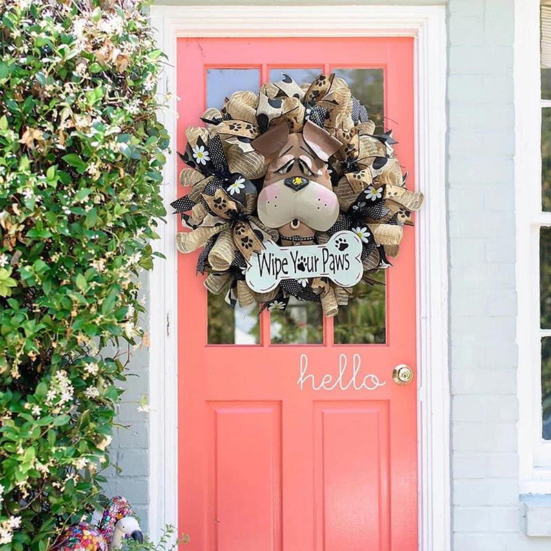Cute Dog Garden Front Door Garland Decoration