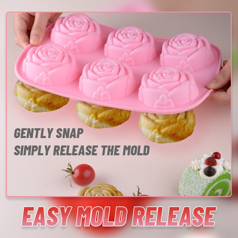 6 Rose Baking Molds